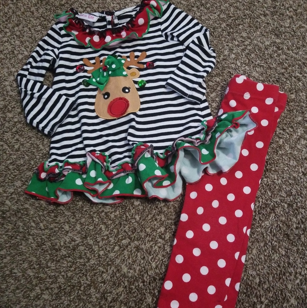 Jessica Ann Girls Christmas Outfit 12 Mo.